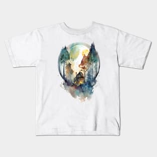 Cozy forest house surrounded with trees 6 Kids T-Shirt